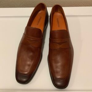 Magnanni Tan/Brown Leather Penny Loafers Sz 11